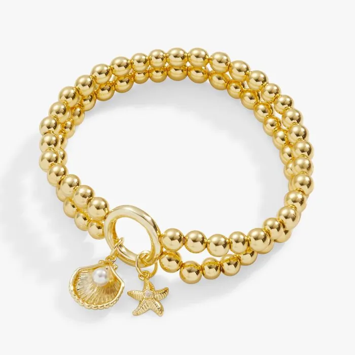 Bracelets Women Alex And Ani Shell Starfish Double Stretch Bracelet Gold