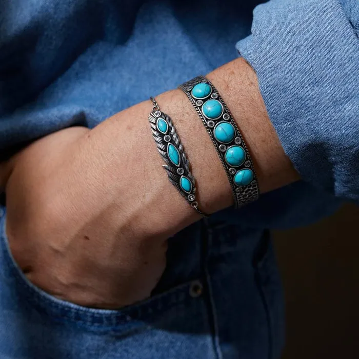 Bracelets Women Alex And Ani Turquoise Feather Bolo Bracelet Silver