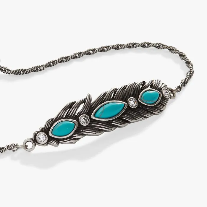 Bracelets Women Alex And Ani Turquoise Feather Bolo Bracelet Silver