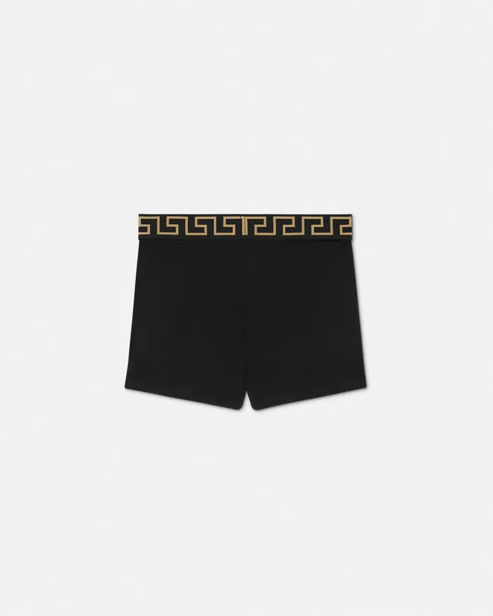 Bras and Briefs Women Versace Greca Border Trunks Black