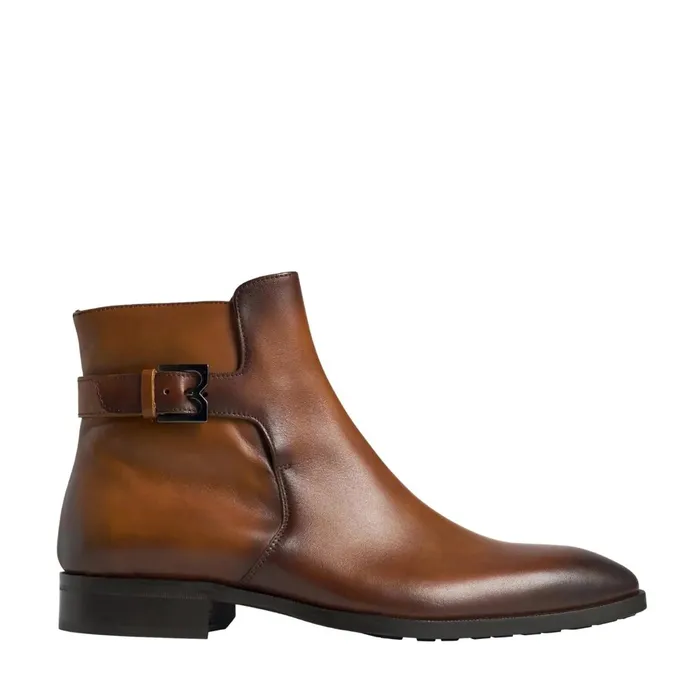 Bruno Magli Angiolini Leather Dress Boot 8211 Cognac Men Boots