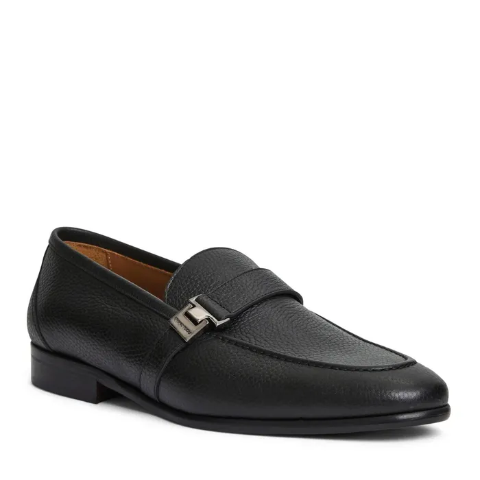 Bruno Magli Arlo Slip On Side Bit Loafer Black Leather Men Casual Shoes