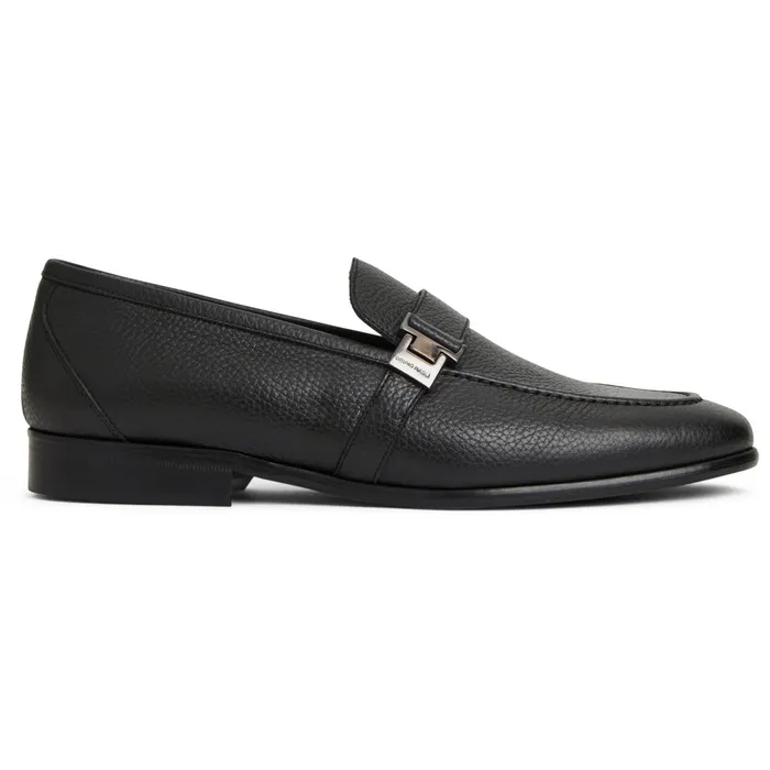 Bruno Magli Arlo Slip On Side Bit Loafer Black Leather Men Casual Shoes