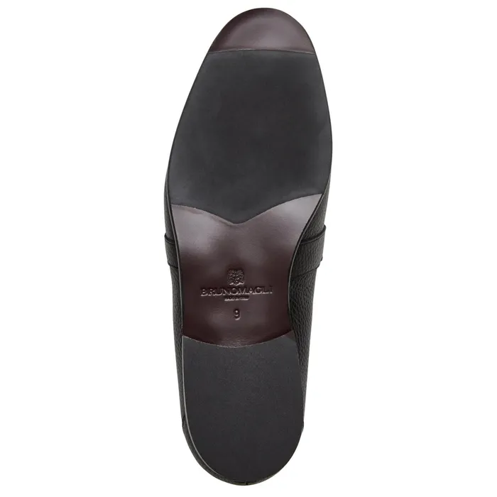 Bruno Magli Arlo Slip On Side Bit Loafer Black Leather Men Casual Shoes