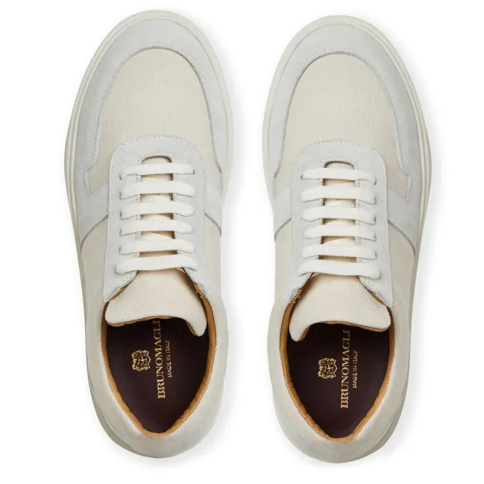 Bruno Magli Darian Sneaker Off White Canvas Men Sneakers