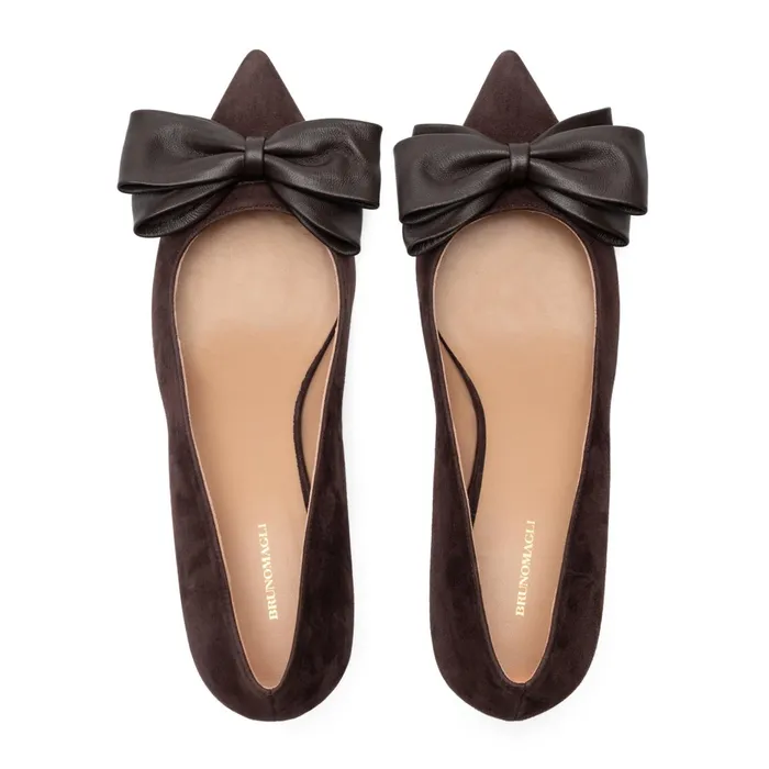 Bruno Magli Nadia Pump Brown Suede Women Heels