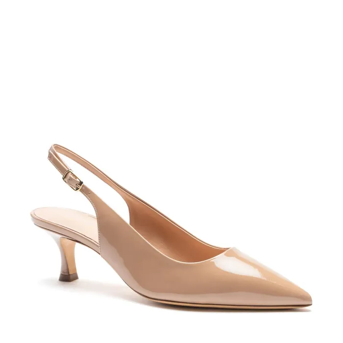 Bruno Magli Palerma Slingback Pump Biscuit Patent Women Heels
