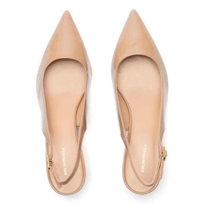 Bruno Magli Palerma Slingback Pump Biscuit Patent Women Heels