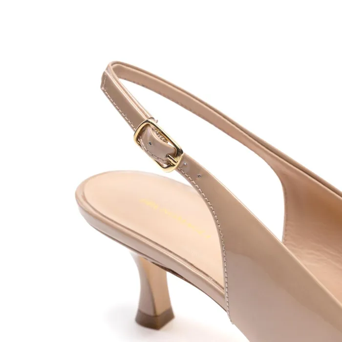 Bruno Magli Palerma Slingback Pump Biscuit Patent Women Heels