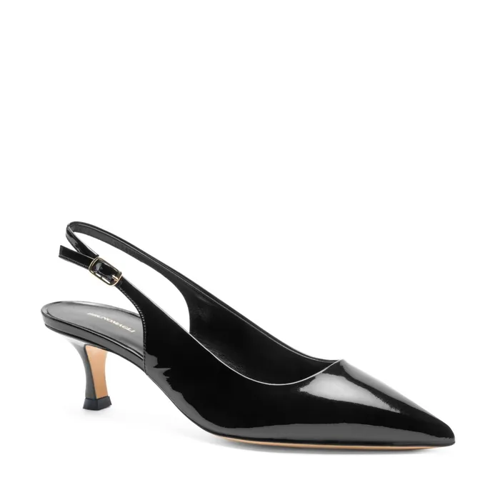 Bruno Magli Palerma Slingback Pump Black Patent Women Heels