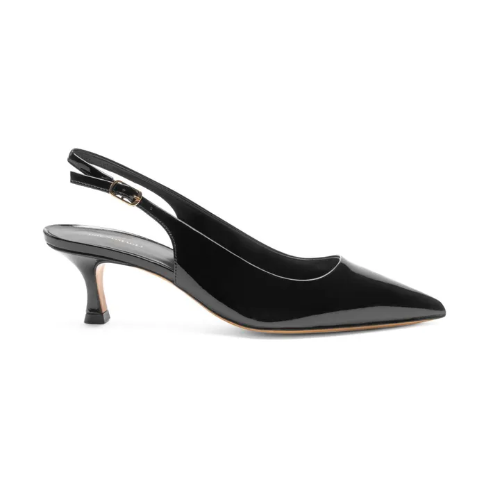 Bruno Magli Palerma Slingback Pump Black Patent Women Heels