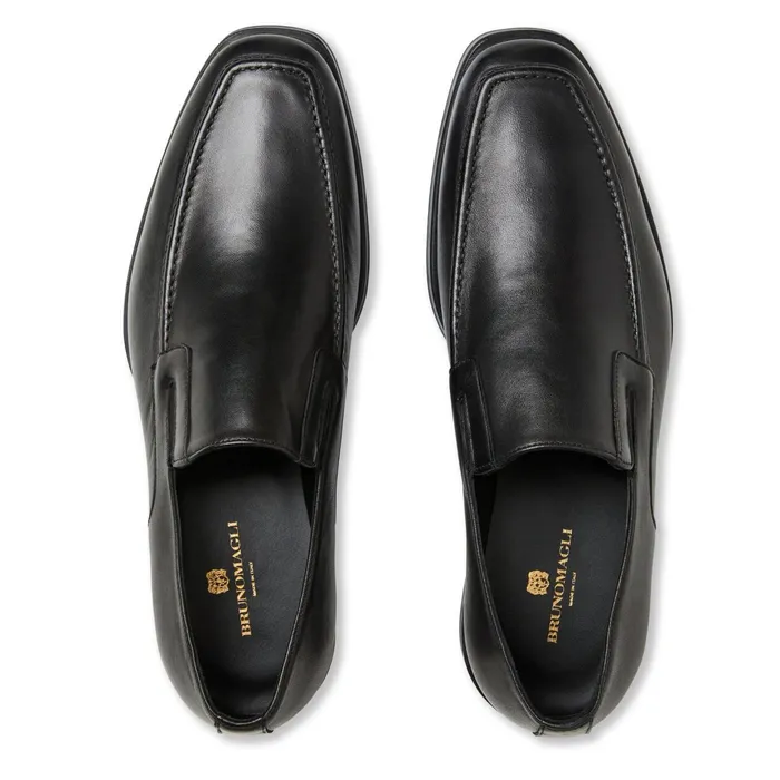 Bruno Magli Raging Leather Slipon 8211 Black Leather Men Loafers and Slipons