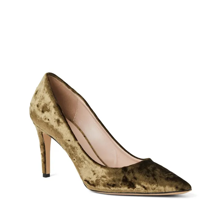 Bruno Magli Telma Pointed Toe Pump Olive Velvet Women Pumps