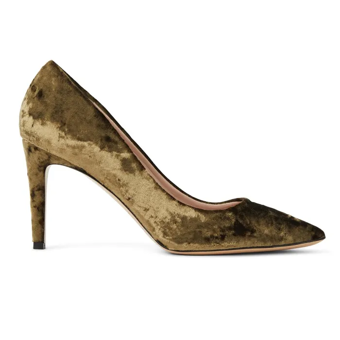 Bruno Magli Telma Pointed Toe Pump Olive Velvet Women Pumps Bruno Magli Telma Pointed Toe Pump Olive Velvet Women Pumps