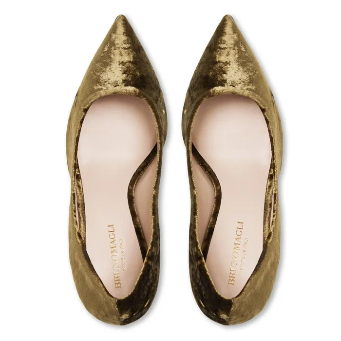 Bruno Magli Telma Pointed Toe Pump Olive Velvet Women Pumps Bruno Magli Telma Pointed Toe Pump Olive Velvet Women Pumps