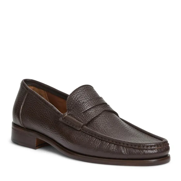Bruno Magli Tonio Slip On Loafer Brown Cervo Leather Men Loafers and Slipons
