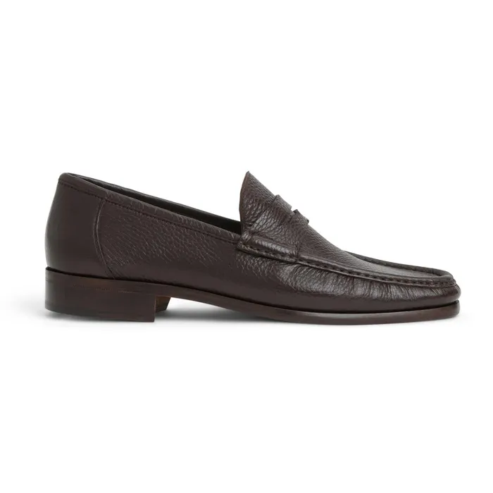 Bruno Magli Tonio Slip On Loafer Brown Cervo Leather Men Loafers and Slipons