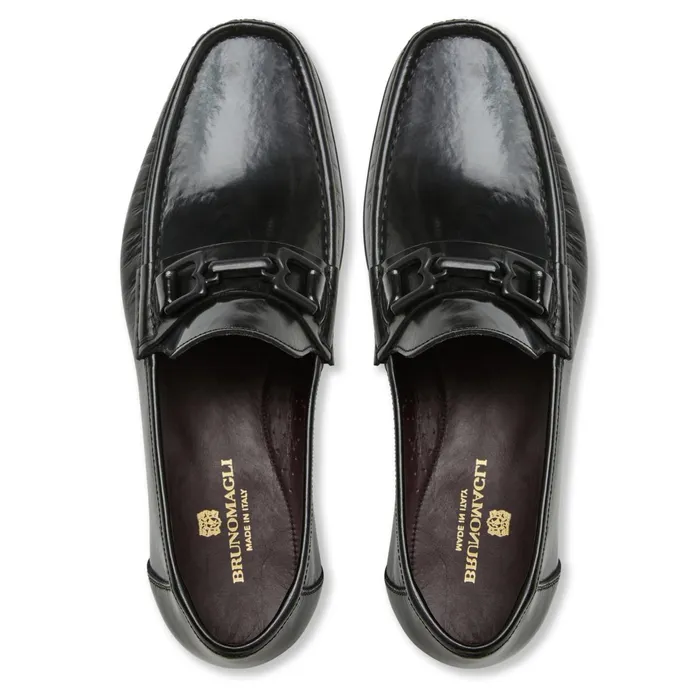 Bruno Magli Trieste Classic Leather Loafer Black Men Loafers and Slipons