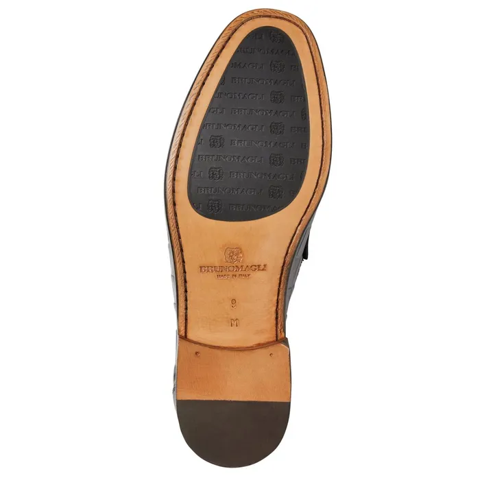Bruno Magli Trieste Classic Moccasin Black Croc Men Loafers and Slipons