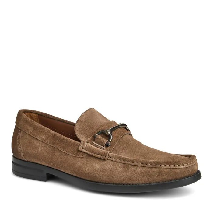 Bruno Magli Veneto Bit Slip On LoaferTaupe Suede Men Loafers and Slipons