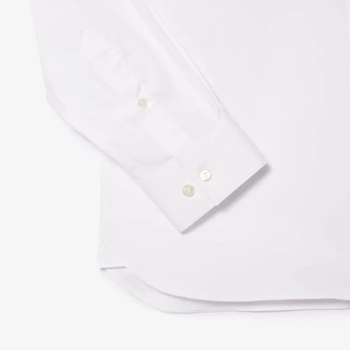 Button Down Shirts Men Lacoste Men039s Slim Fit French Collar Cotton Poplin Shirt White 001