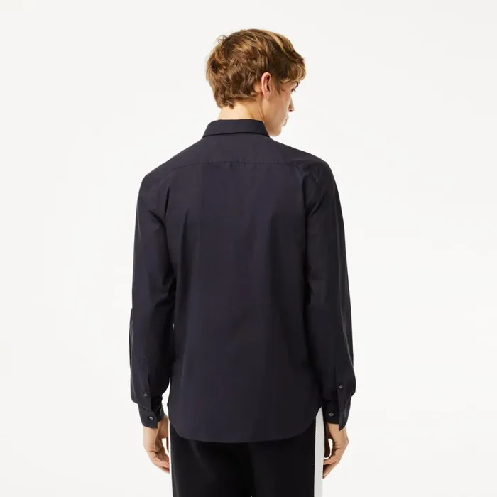 Button Down Shirts Men Lacoste Men039s Slim Fit Stretch Cotton Poplin Shirt Abysm Blue Hde
