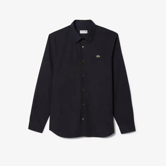 Button Down Shirts Men Lacoste Men039s Slim Fit Stretch Cotton Poplin Shirt Abysm Blue Hde