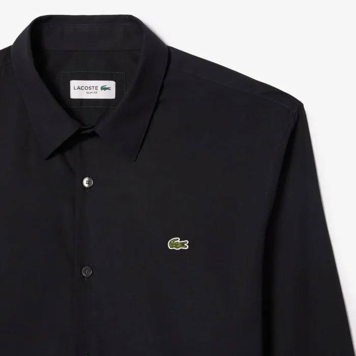 Button Down Shirts Men Lacoste Men039s Slim Fit Stretch Cotton Poplin Shirt Abysm Blue Hde