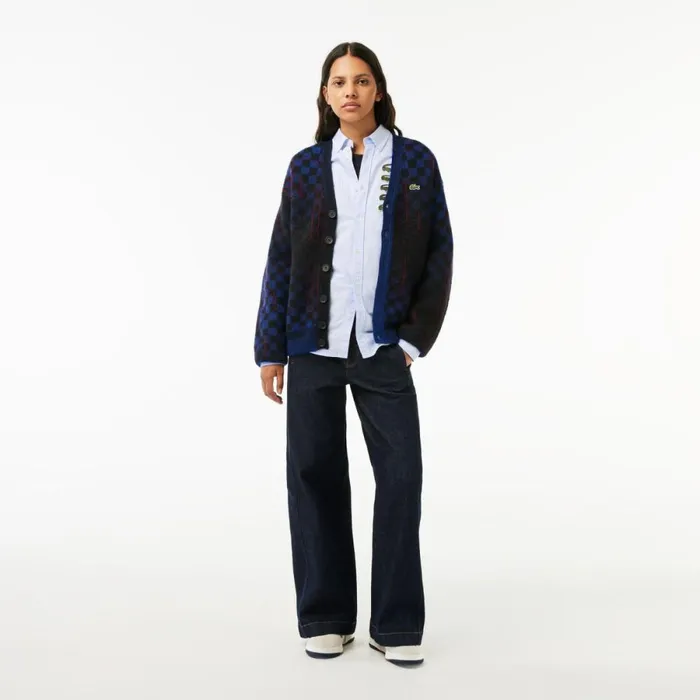 Button Down Shirts MenWomen Lacoste Unisex Croc Badge Striped Shirt White Blue F6z