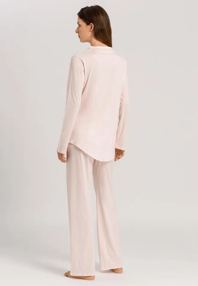 Button Front Cotton Pajama Set Crystal Pink Women HANRO Pajama Sets