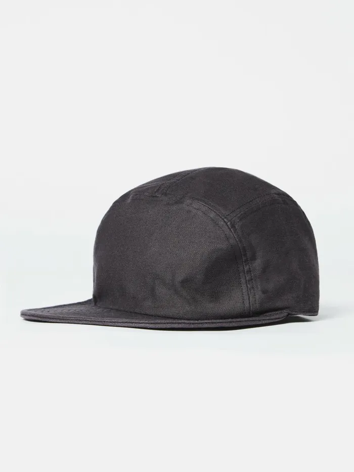 Cableami Baker Soft Bill Cap In Black Satin Cotton Men Universal Works Hats