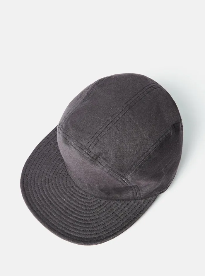 Cableami Baker Soft Bill Cap In Black Satin Cotton Men Universal Works Hats