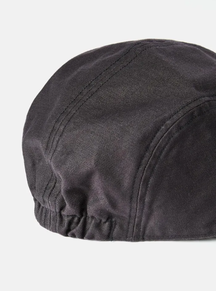 Cableami Baker Soft Bill Cap In Black Satin Cotton Men Universal Works Hats