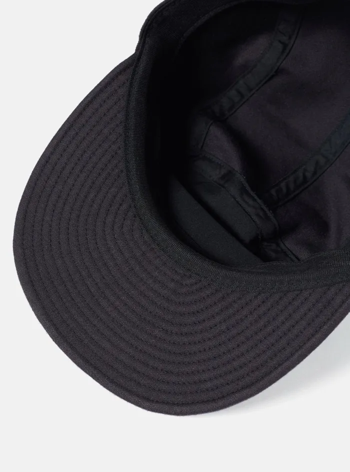 Cableami Baker Soft Bill Cap In Black Satin Cotton Men Universal Works Hats