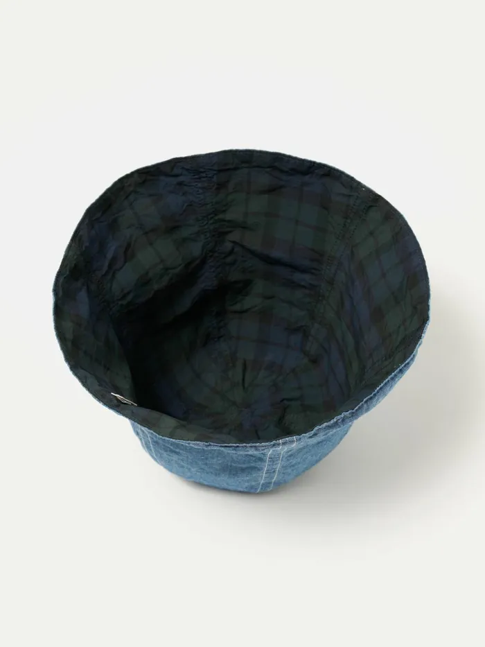 Cableami Reversible Tulip Hat In IndigoBlackwatch 5oz ChambrayCordu Men Universal Works Hats