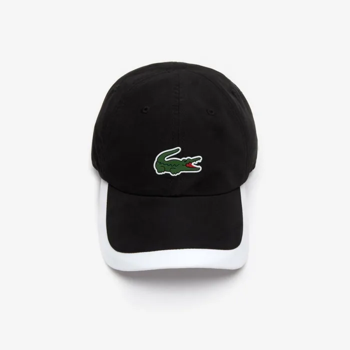 Caps and Hats MenWomen Lacoste Unisex SPORT Contrast Border Lightweight Cap Black White 258