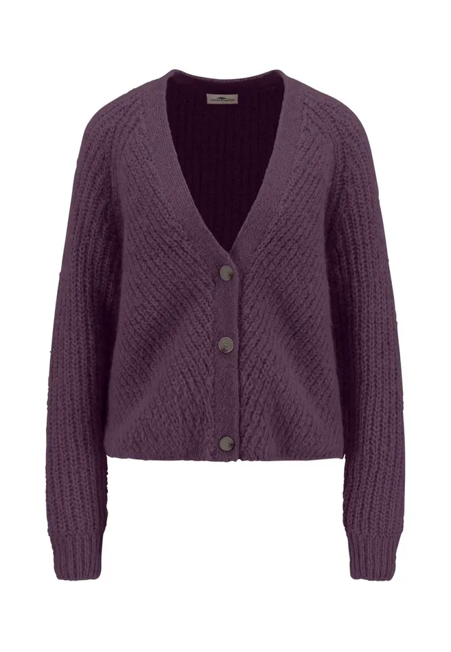 Cardigan Women FYNCHHATTON Parting Jacket Made Of Alpaca Wool Mix Mauve Rosemodern Plumwarm Gray