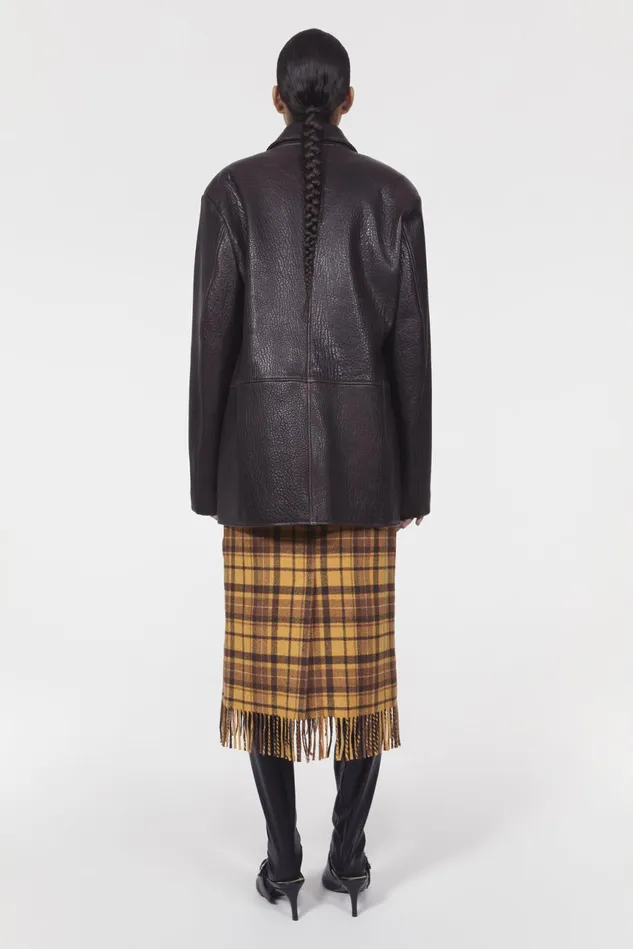 Cariana Leather Jacket Dark Brown Women Rodebjer Blazers