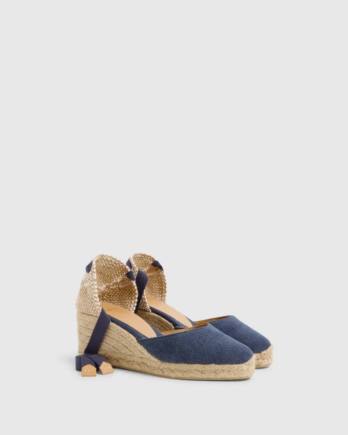 Castaer Carina6002 Azul Oxford Women Wedges