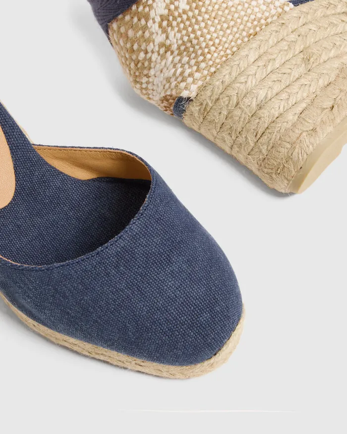 Castaer Carina6002 Azul Oxford Women Wedges