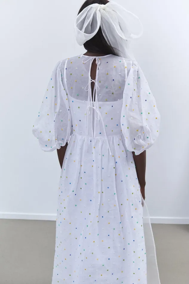 Cecilie Bahnsen Dresses Women KARMEN DRESS White Green