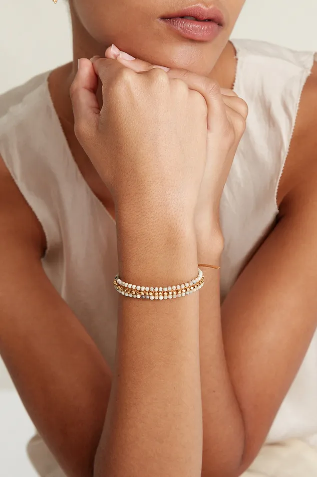 Chan Luu Bracelets Koa Cuff Wrap Bracelet Multi Brioche Agate 8211 Women