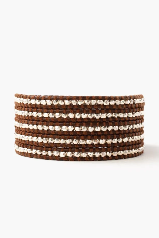 Chan Luu Bracelets Sterling Silver Wrap Bracelet Brown 8211 Women