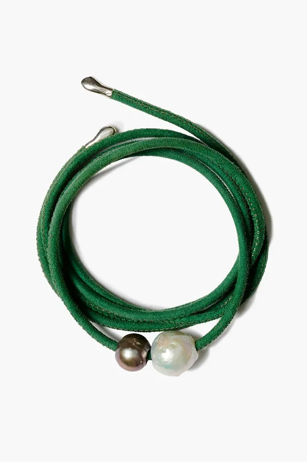 Chan Luu Bracelets Vanya Leather Wrap Bracelet Green 8211 Women