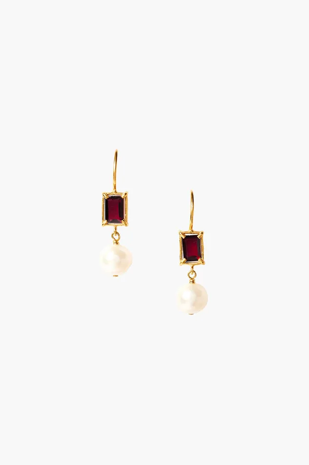 Chan Luu Earrings Bordeaux Pearl Earrings Garnet Mix 8211 Women
