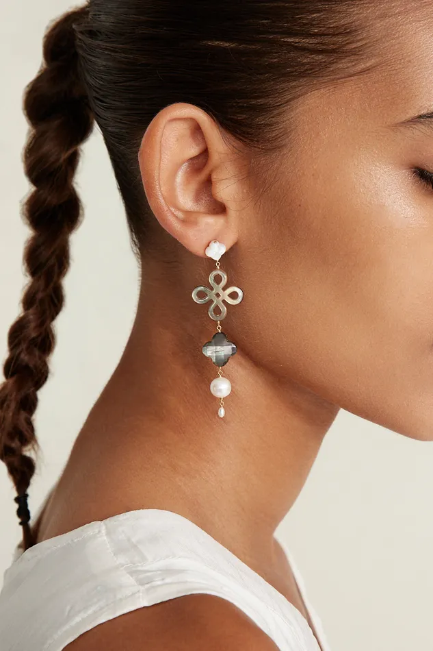 Chan Luu Earrings Clover Tiered Earrings MOP Mix 8211 Women