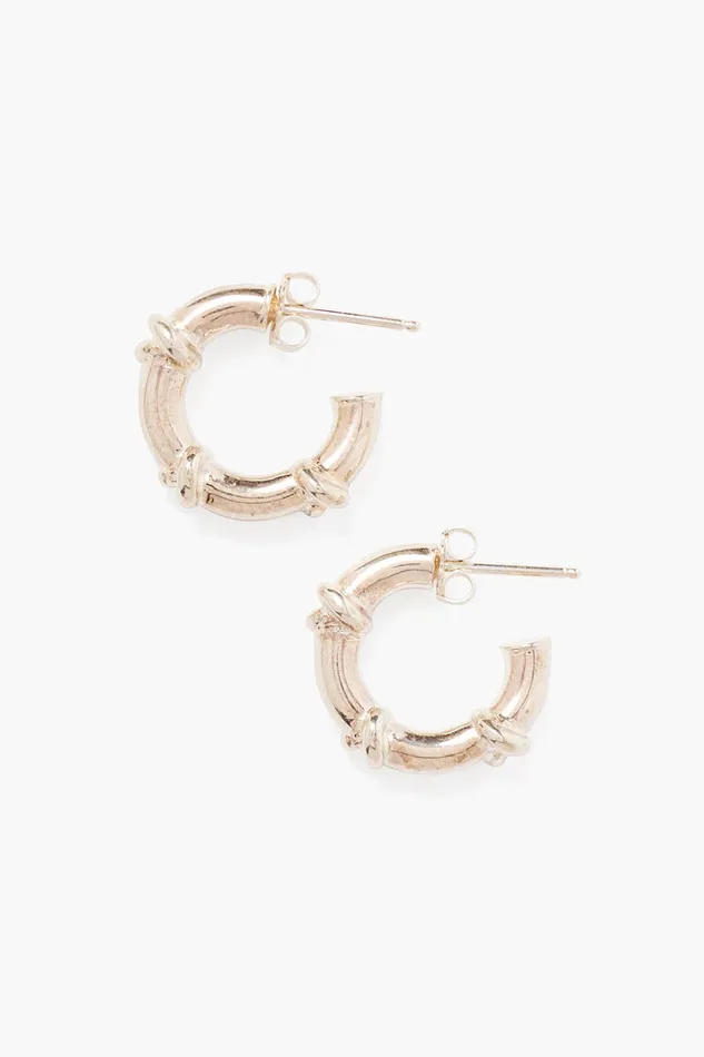 Chan Luu Earrings Sailor Puffy Hoops Silver 8211 Women