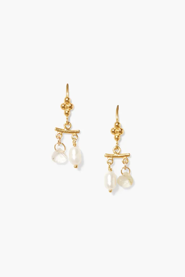 Chan Luu Earrings Talia Drop Earrings Mini White Pearl 8211 Women