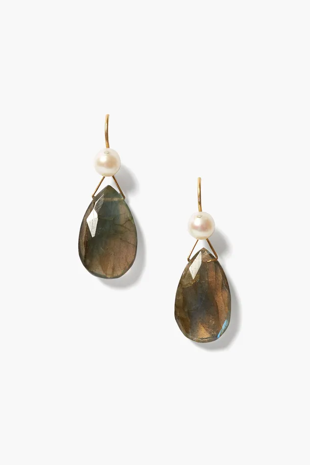 Chan Luu Earrings Yasmine Pearl Earrings Labradorite 8211 Women