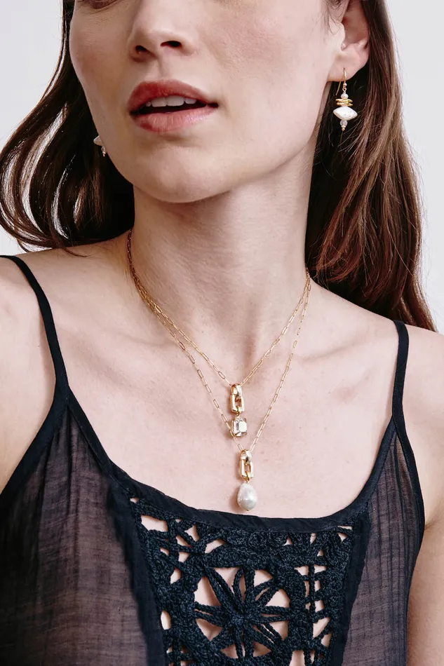 Chan Luu Necklaces Ellis Necklace Crystal Gold 8211 Women